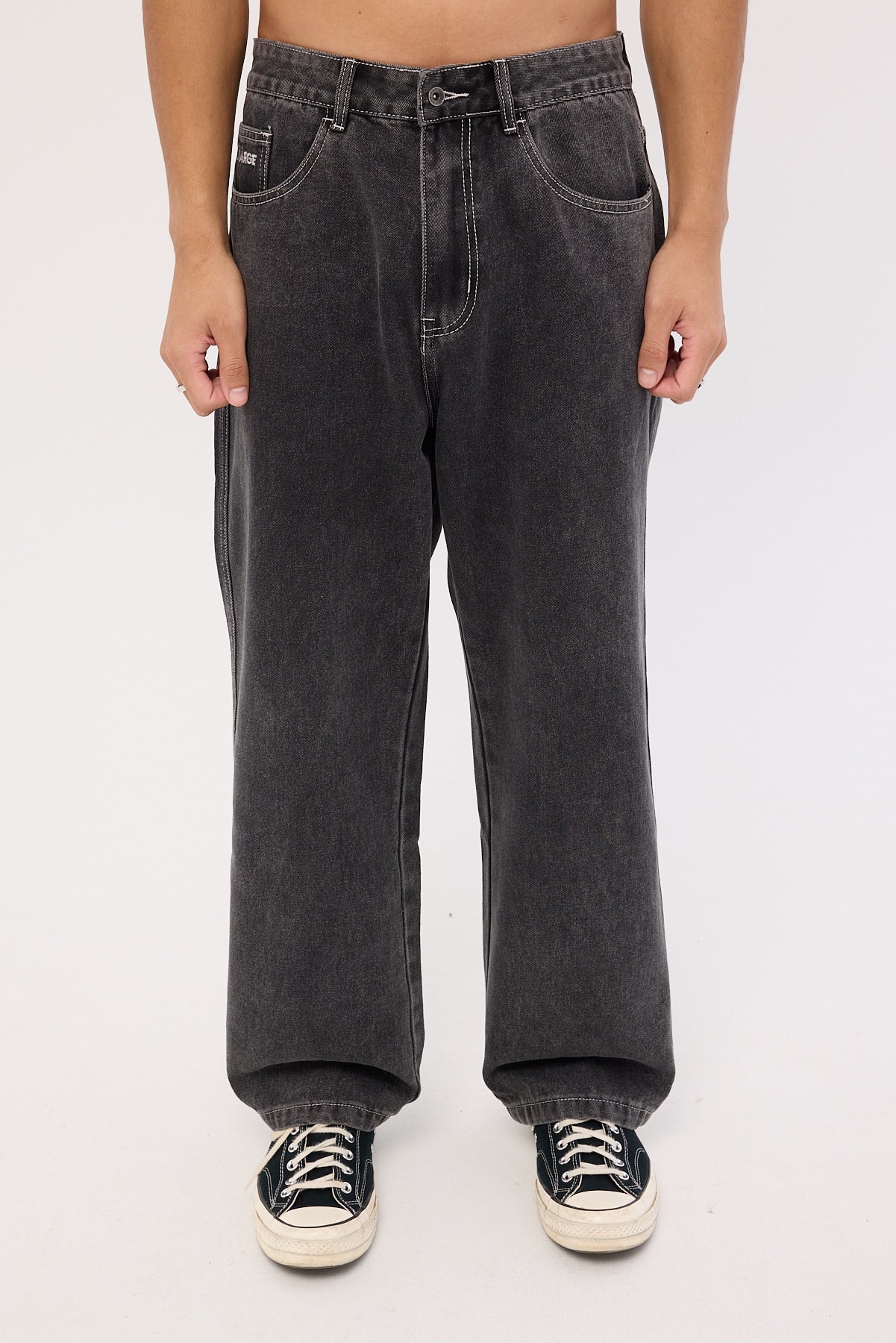 Xlarge Whistle Bull Denim 91 Pant Washed Black - Image 8