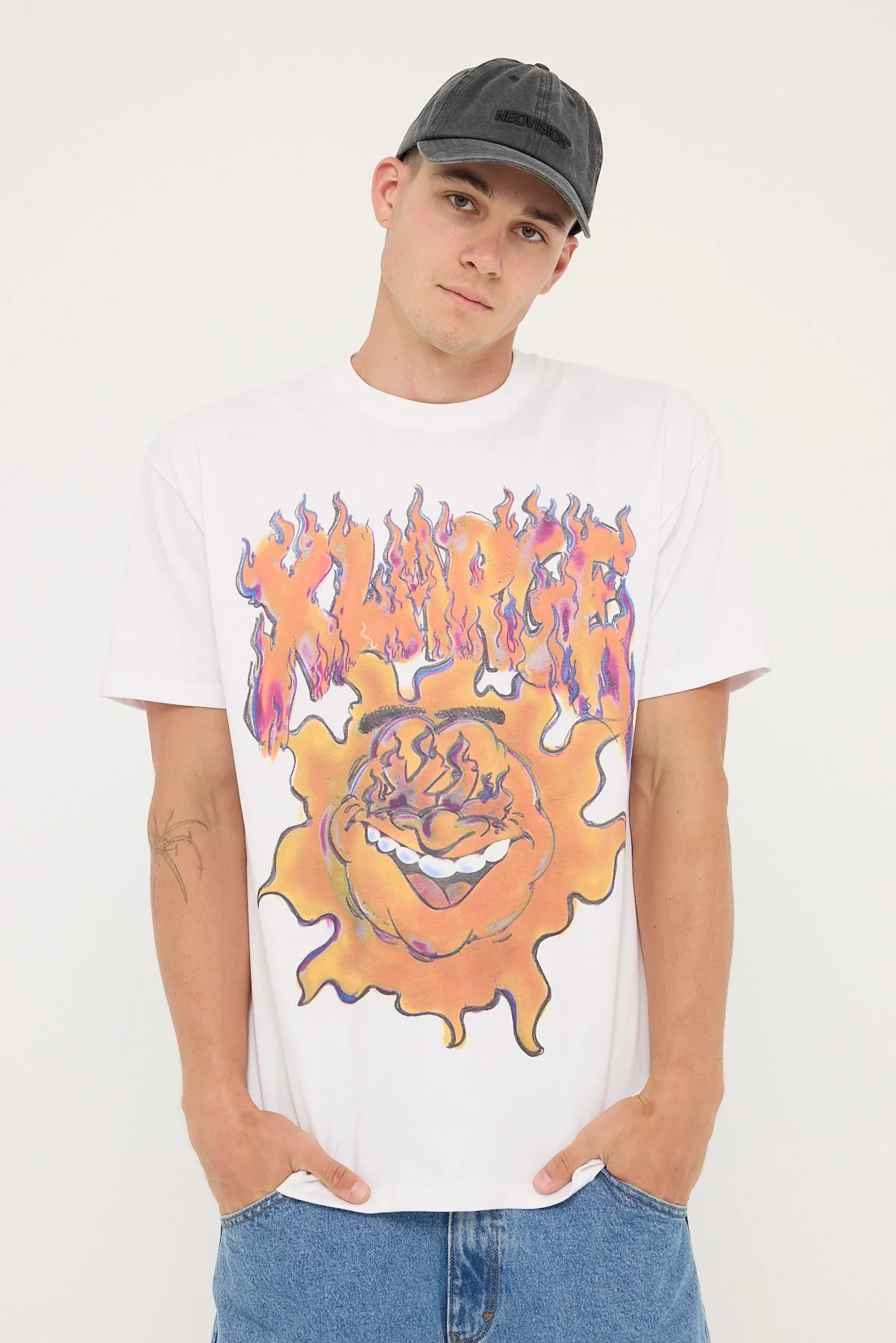Xlarge XL Burning Tee Solid White - Image 2